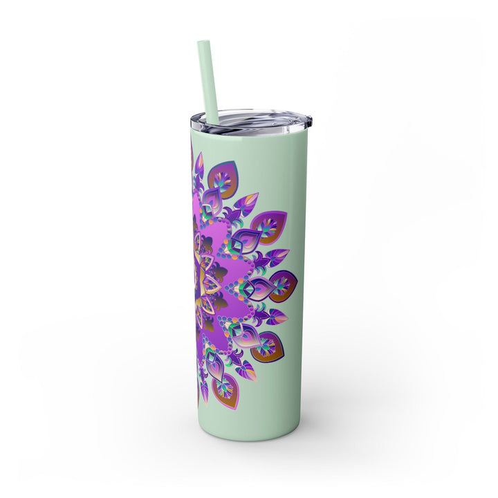 Colorful Mandala Skinny Tumbler - 20oz - Hot/Cold Mug - Blululi