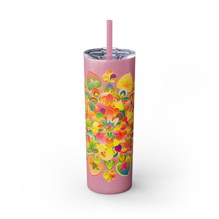 Colorful Mandala Skinny Tumbler - 20oz, Hot/Cold Mug - Blululi