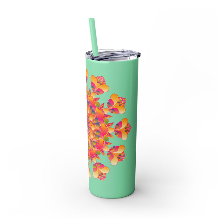 Colorful Mandala Skinny Tumbler - 20oz - Hot/Cold Mug - Blululi