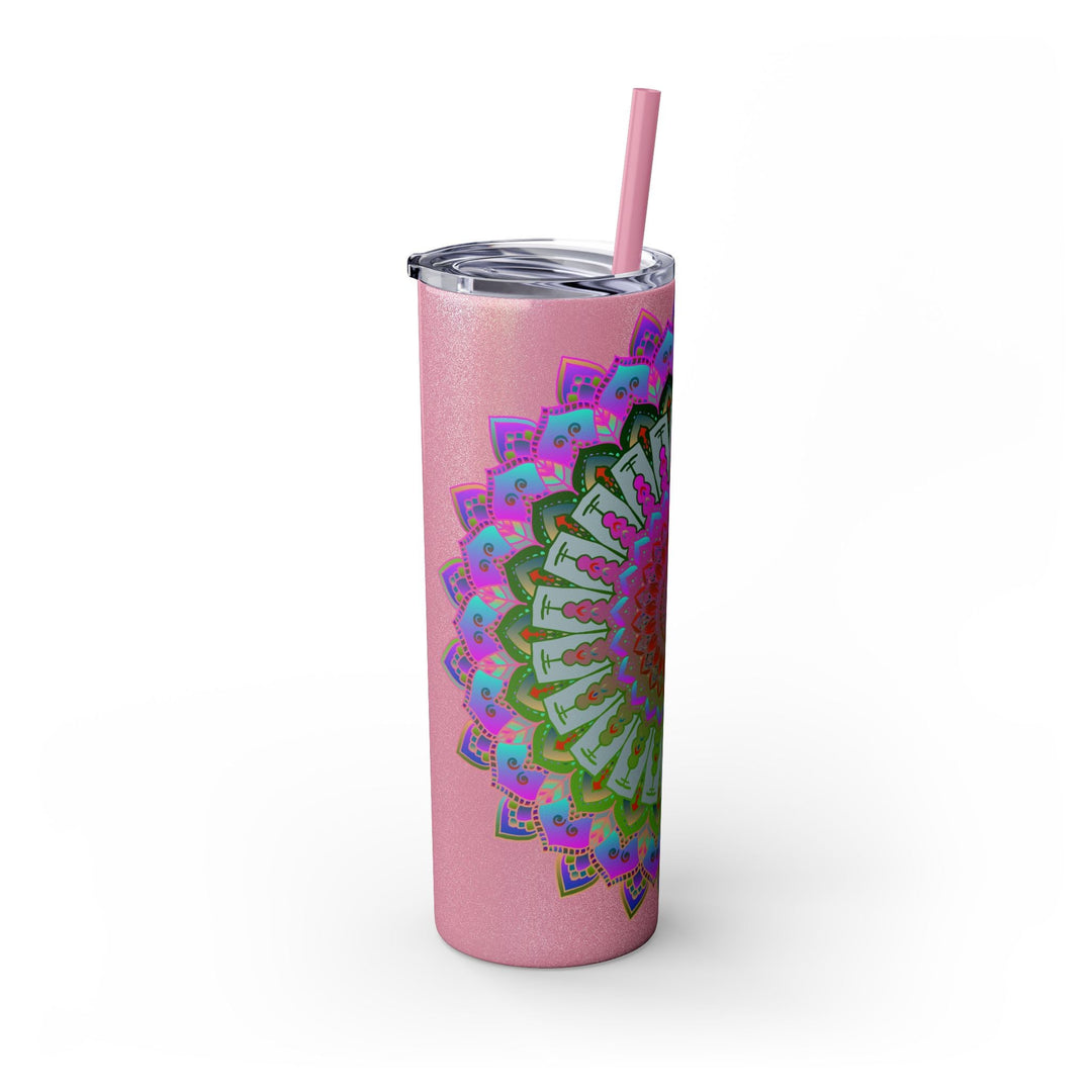 Colorful Mandala Skinny Tumbler - 20oz, Hot/Cold Mug - Blululi