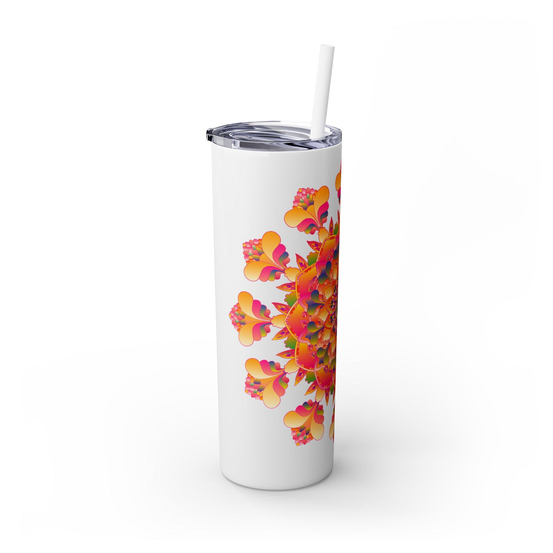 Colorful Mandala Skinny Tumbler - 20oz - Hot/Cold Mug - Blululi