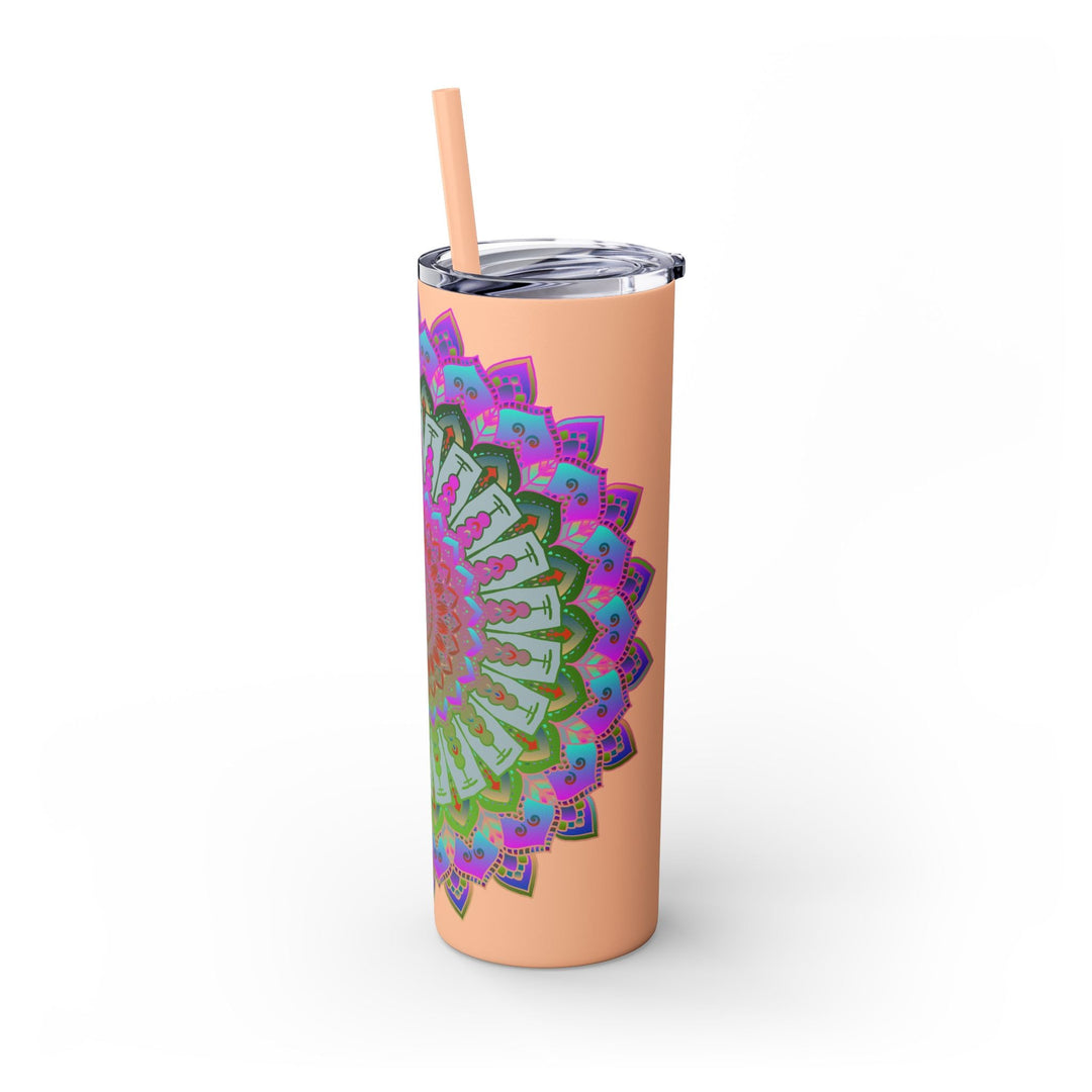 Colorful Mandala Skinny Tumbler - 20oz, Hot/Cold Mug - Blululi