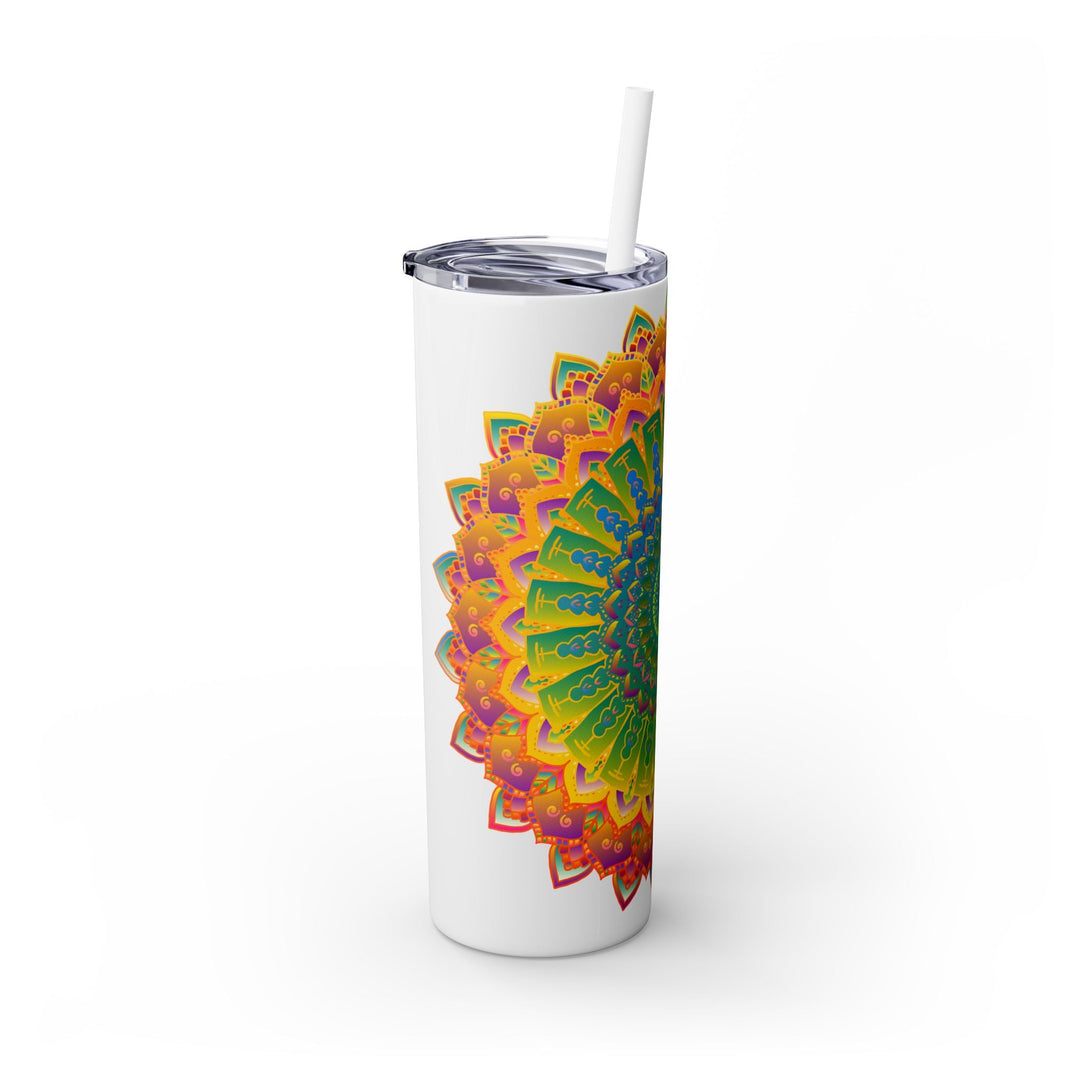 Colorful Mandala Skinny Tumbler - 20oz - Hot/Cold Mug - Blululi