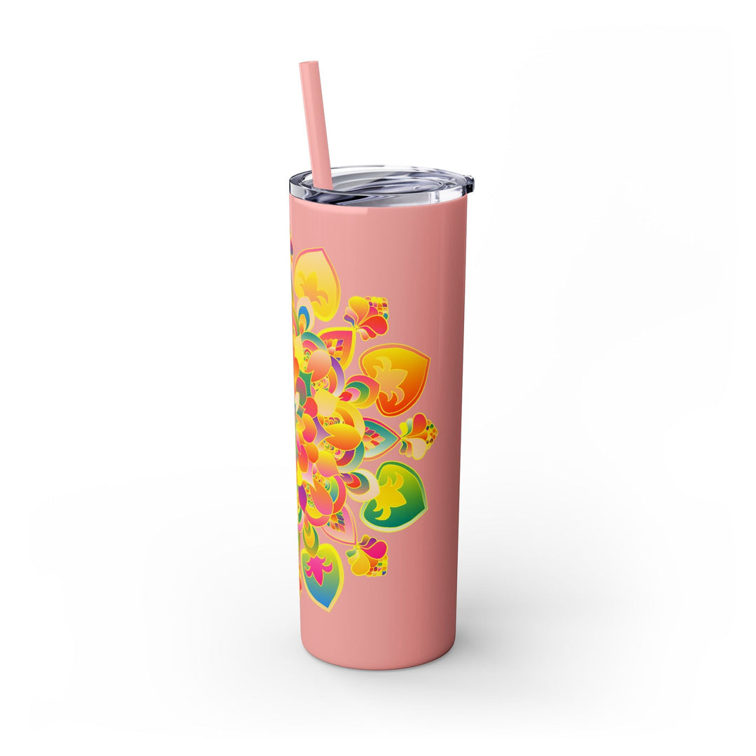 Colorful Mandala Skinny Tumbler - 20oz, Hot/Cold Mug - Blululi