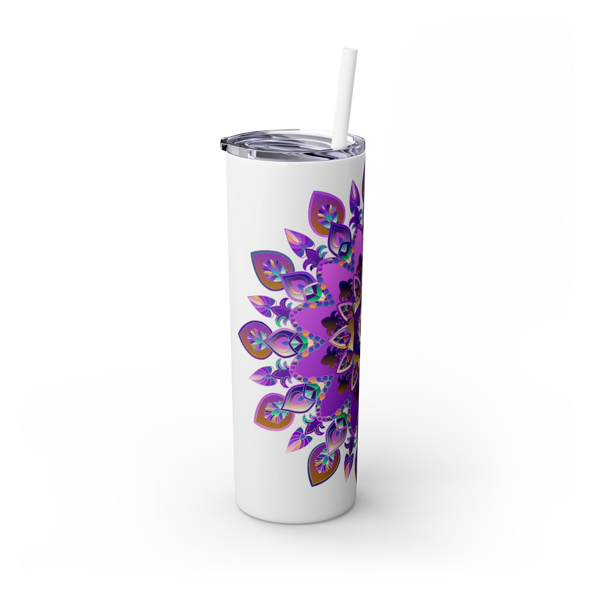 Colorful Mandala Skinny Tumbler - 20oz - Hot/Cold Mug - Blululi