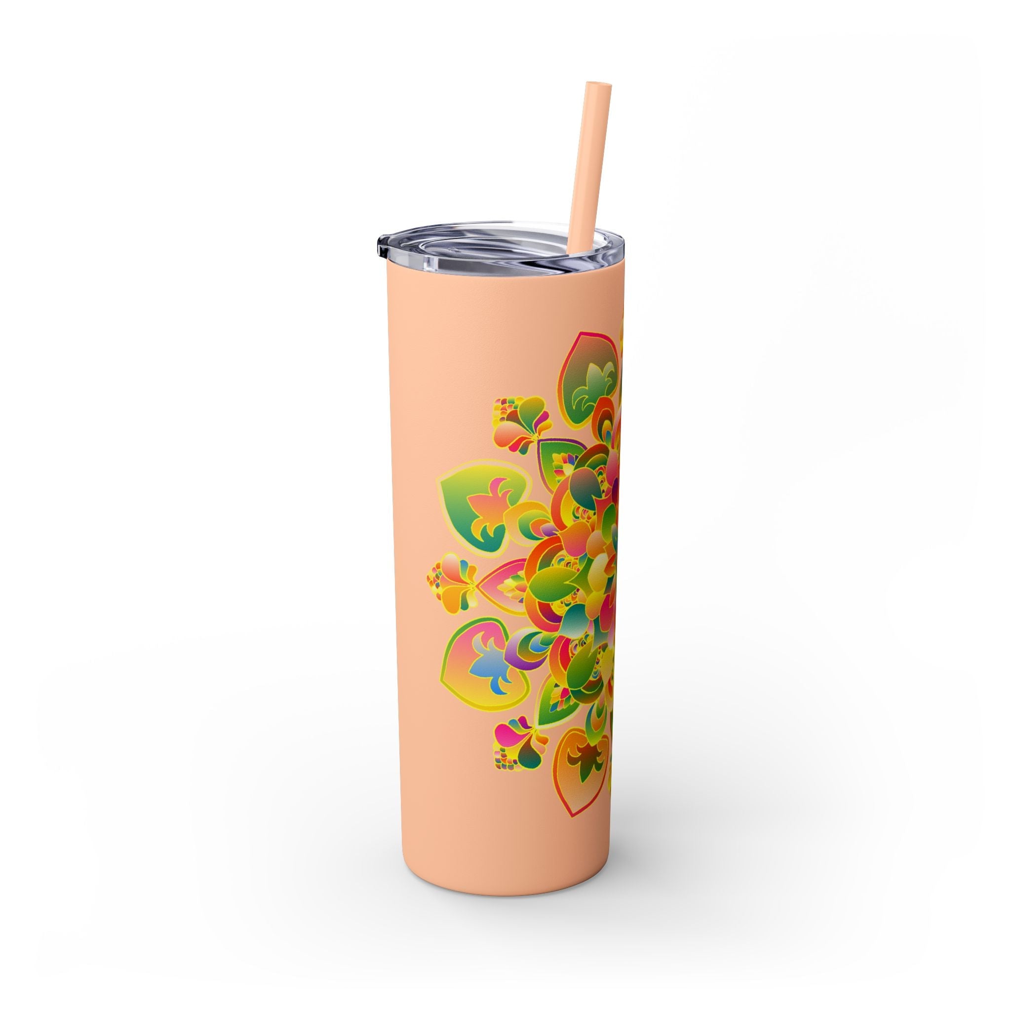 Colorful Mandala Skinny Tumbler - 20oz, Hot/Cold Mug - Blululi