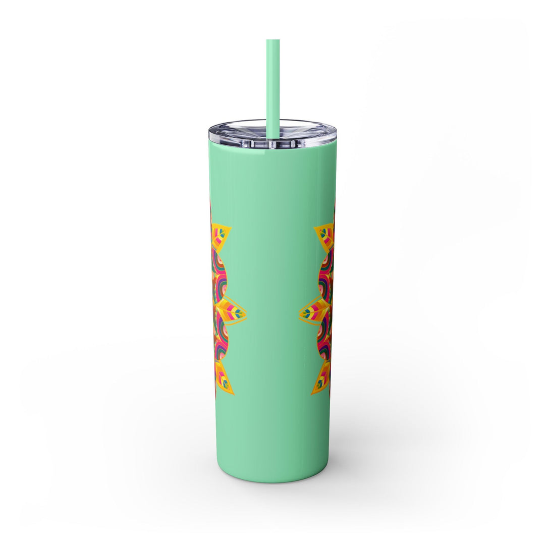 Colorful Mandala Skinny Tumbler - 20oz - Hot/Cold Mug - Blululi