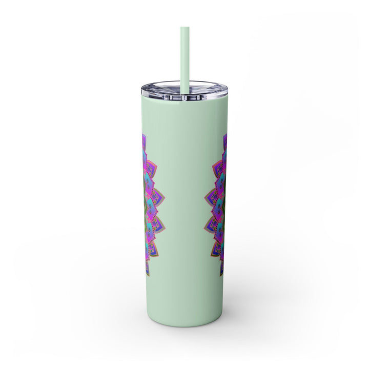 Colorful Mandala Skinny Tumbler - 20oz, Hot/Cold Mug - Blululi