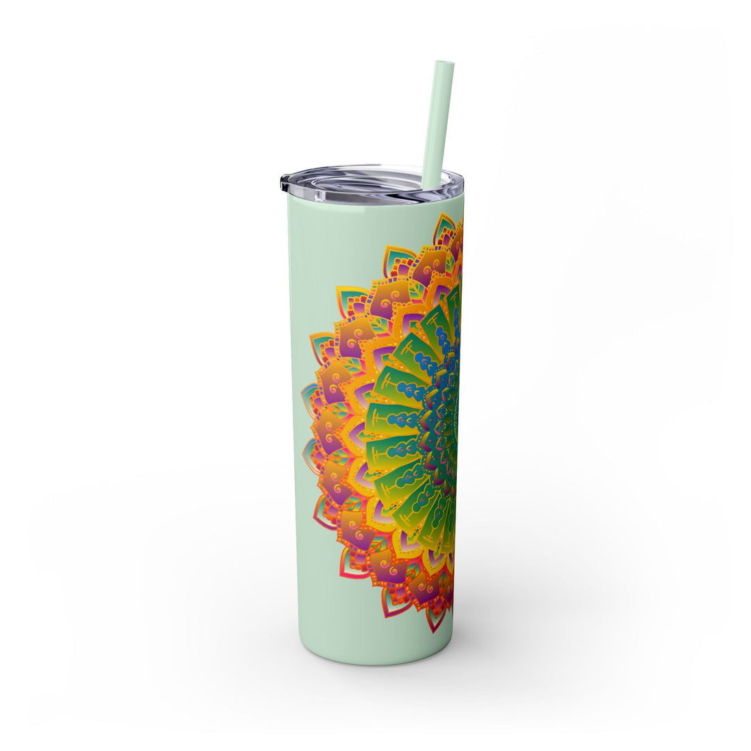 Colorful Mandala Skinny Tumbler - 20oz - Hot/Cold Mug - Blululi