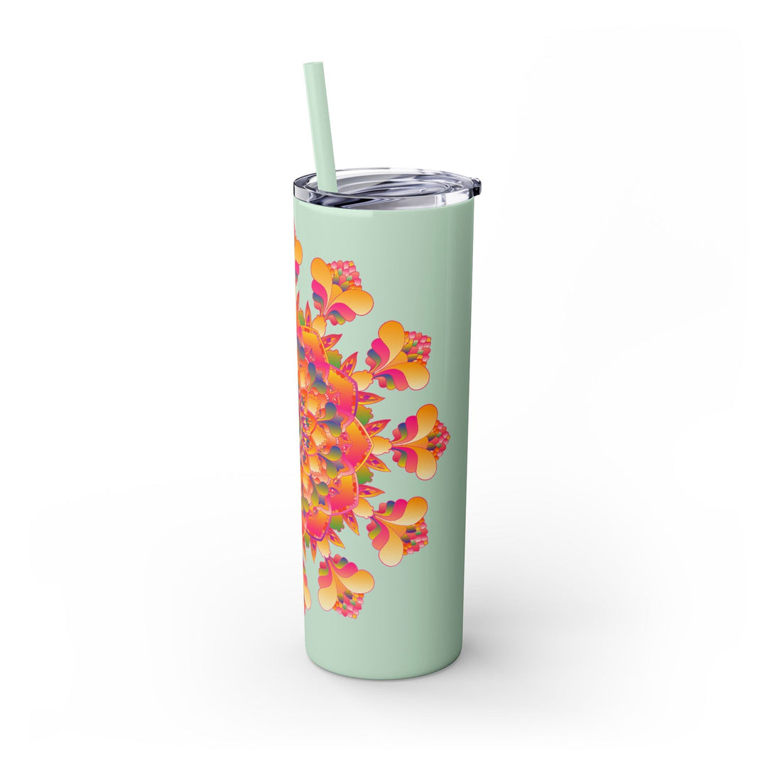 Colorful Mandala Skinny Tumbler - 20oz - Hot/Cold Mug - Blululi