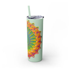 Colorful Mandala Skinny Tumbler - 20oz - Hot/Cold Mug - Blululi