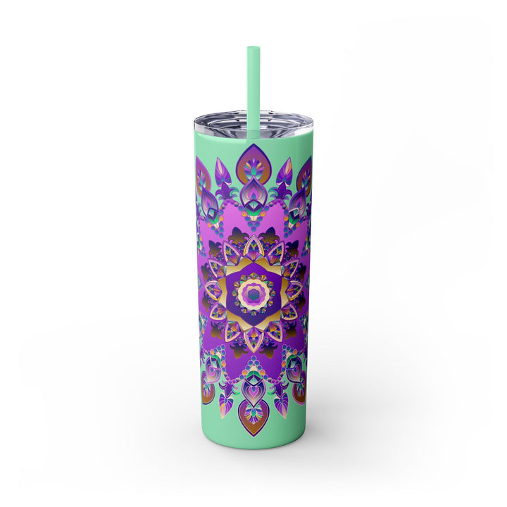 Colorful Mandala Skinny Tumbler - 20oz - Hot/Cold Mug - Blululi