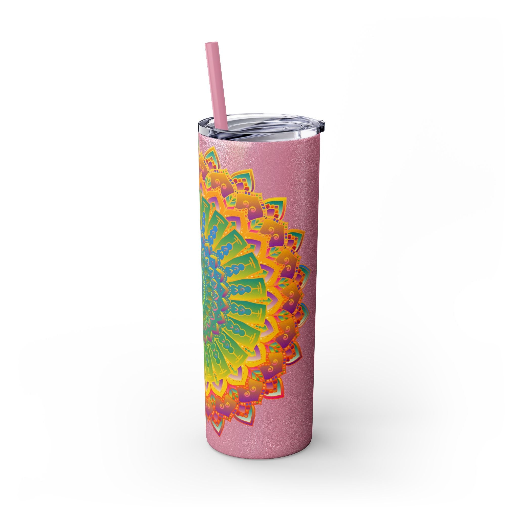 Colorful Mandala Skinny Tumbler - 20oz - Hot/Cold Mug - Blululi