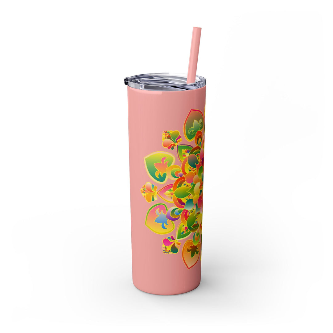 Colorful Mandala Skinny Tumbler - 20oz, Hot/Cold Mug - Blululi