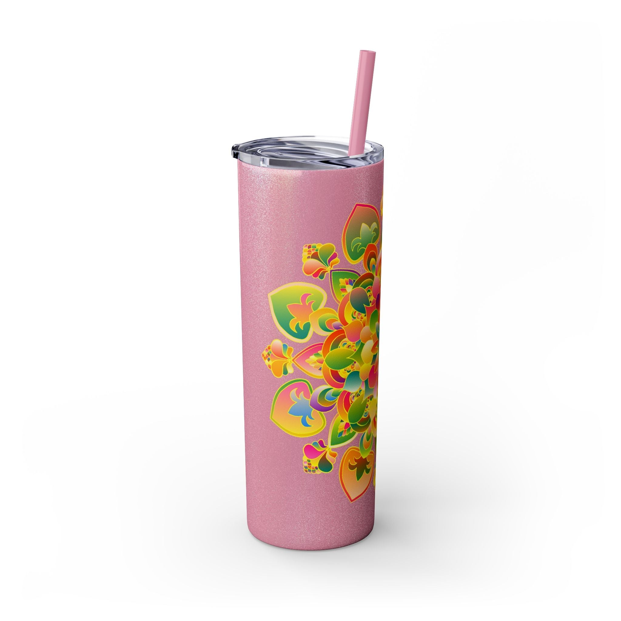 Colorful Mandala Skinny Tumbler - 20oz, Hot/Cold Mug - Blululi