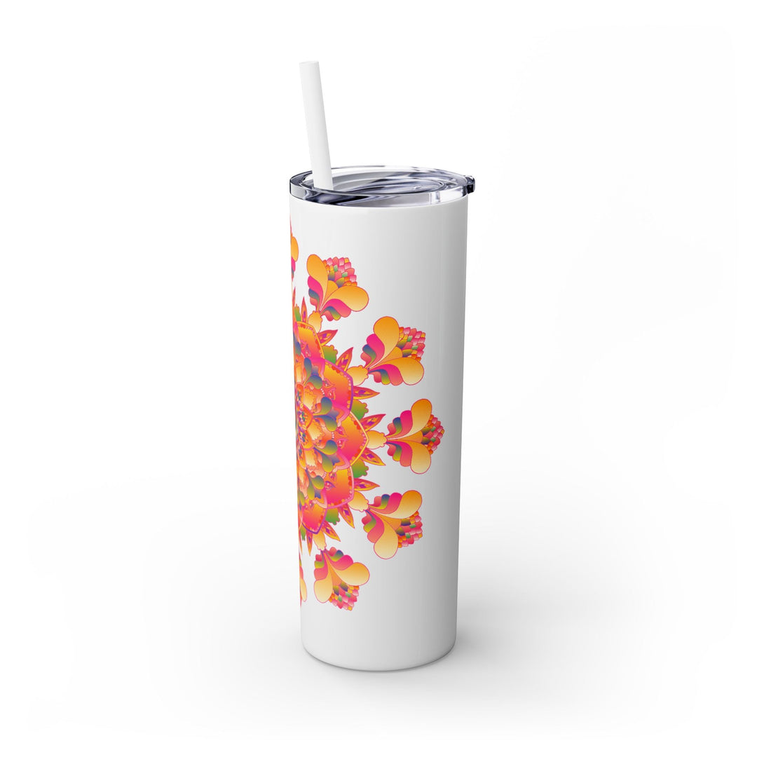 Colorful Mandala Skinny Tumbler - 20oz - Hot/Cold Mug - Blululi