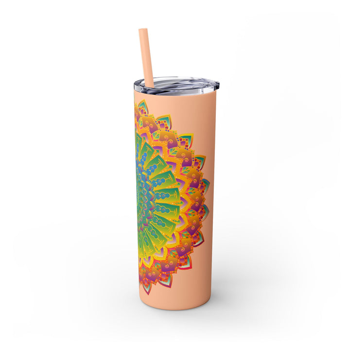 Colorful Mandala Skinny Tumbler - 20oz - Hot/Cold Mug - Blululi