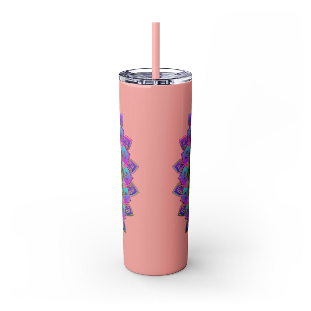 Colorful Mandala Skinny Tumbler - 20oz, Hot/Cold Mug - Blululi