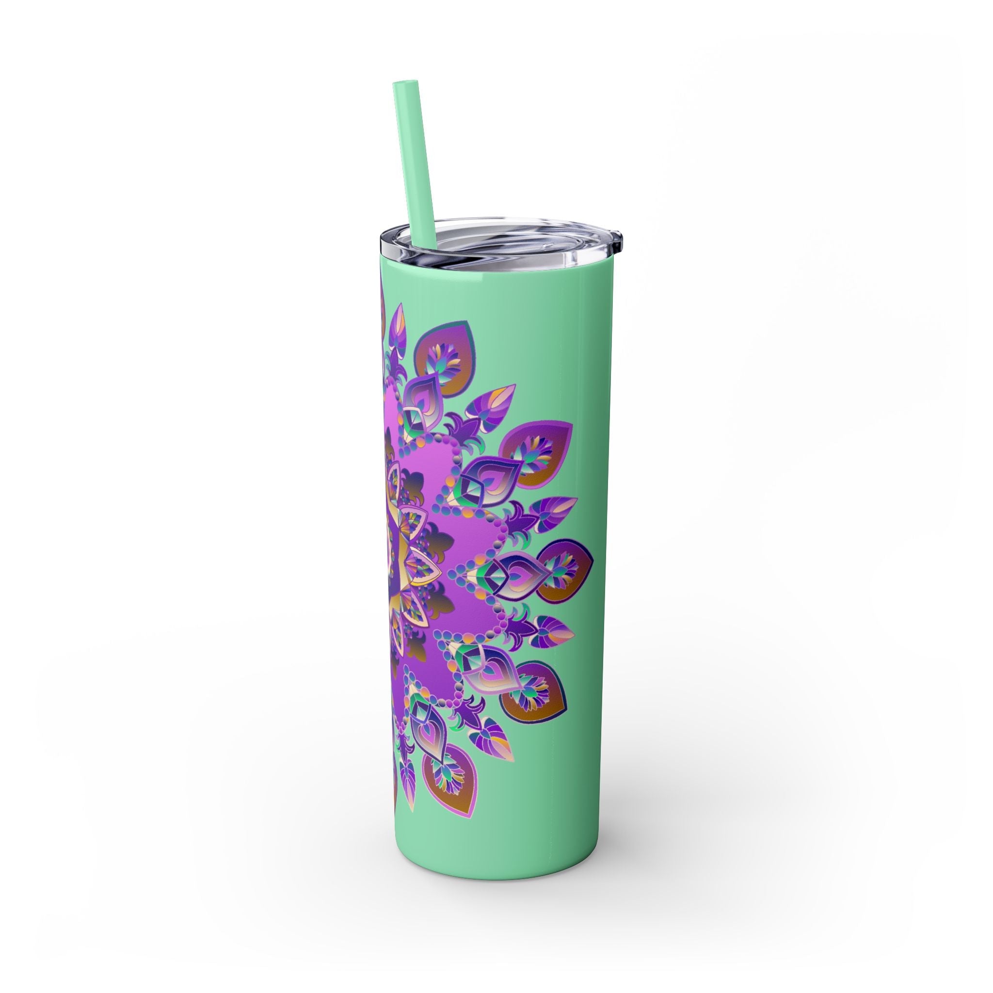 Colorful Mandala Skinny Tumbler - 20oz - Hot/Cold Mug - Blululi