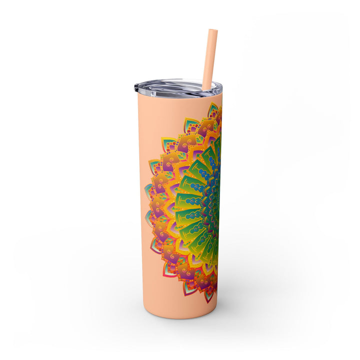 Colorful Mandala Skinny Tumbler - 20oz - Hot/Cold Mug - Blululi