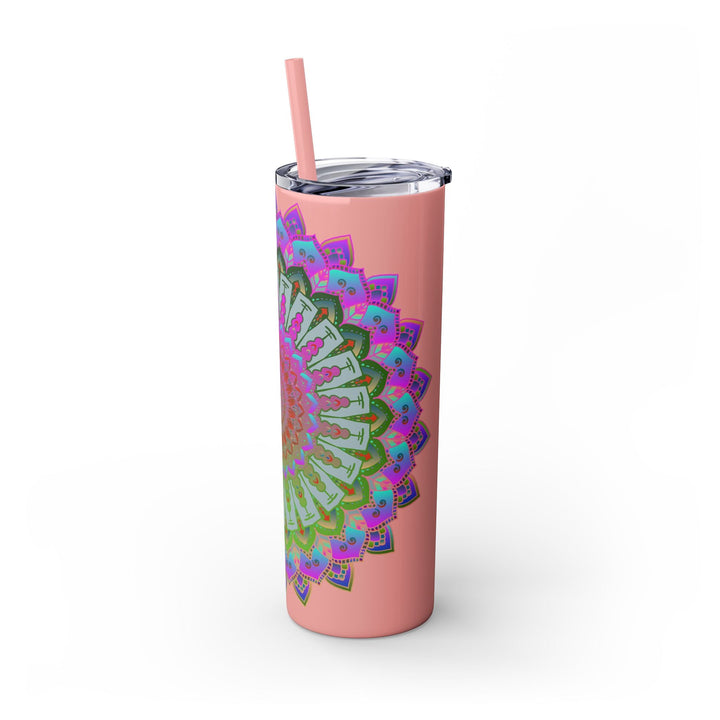 Colorful Mandala Skinny Tumbler - 20oz, Hot/Cold Mug - Blululi