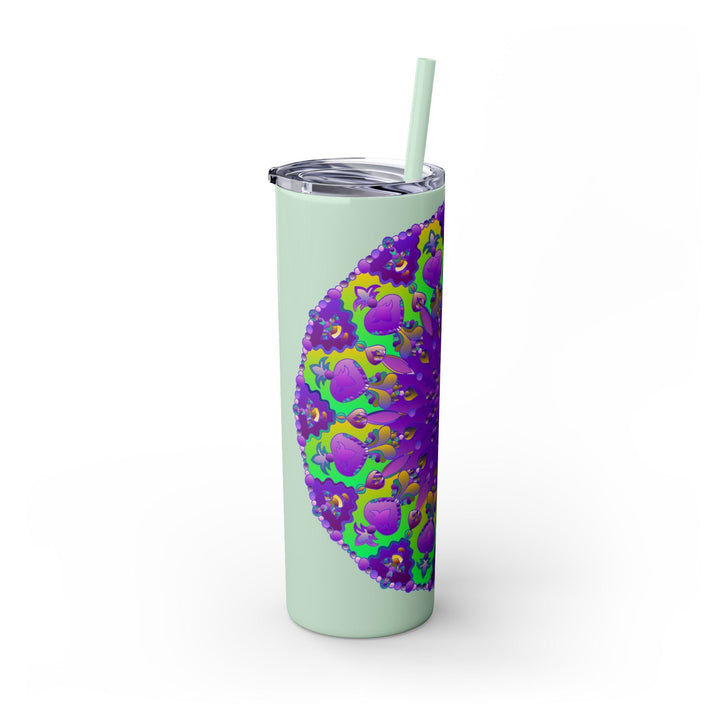 Colorful Mandala Skinny Tumbler - 20oz - Hot/Cold Mug - Blululi