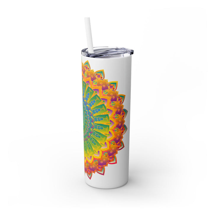 Colorful Mandala Skinny Tumbler - 20oz - Hot/Cold Mug - Blululi