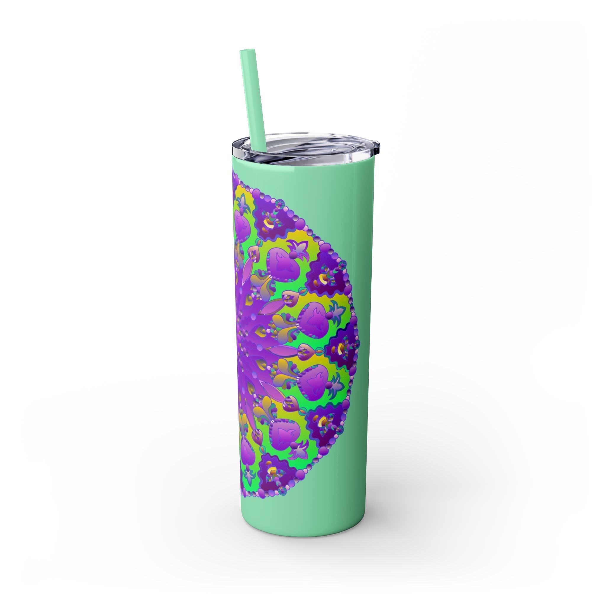 Colorful Mandala Skinny Tumbler - 20oz - Hot/Cold Mug - Blululi