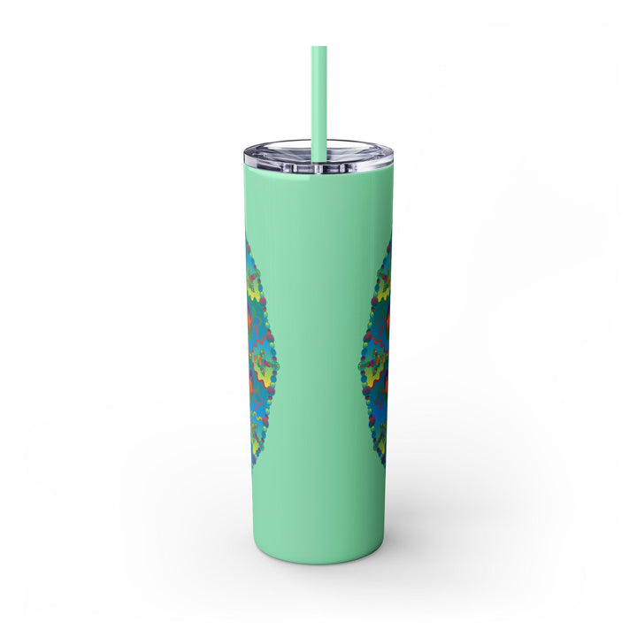 Colorful Mandala Skinny Tumbler - Hot & Cold Drinks Mug - Blululi