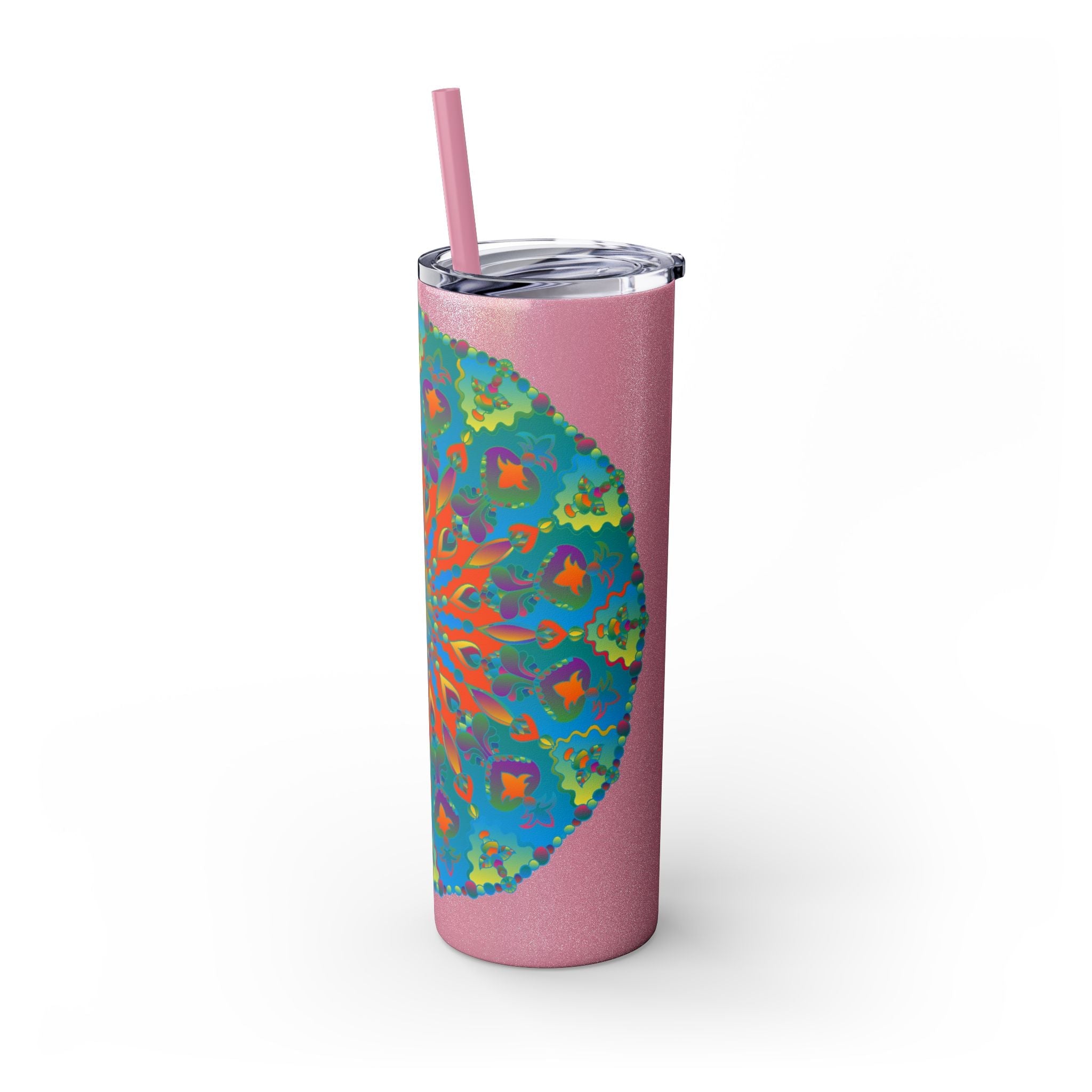 Colorful Mandala Skinny Tumbler - Hot & Cold Drinks Mug - Blululi