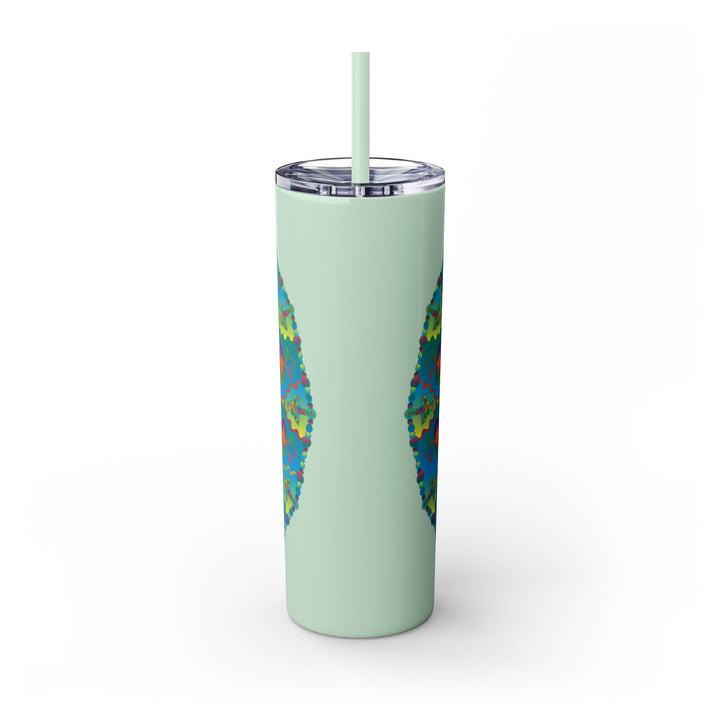 Colorful Mandala Skinny Tumbler - Hot & Cold Drinks Mug - Blululi