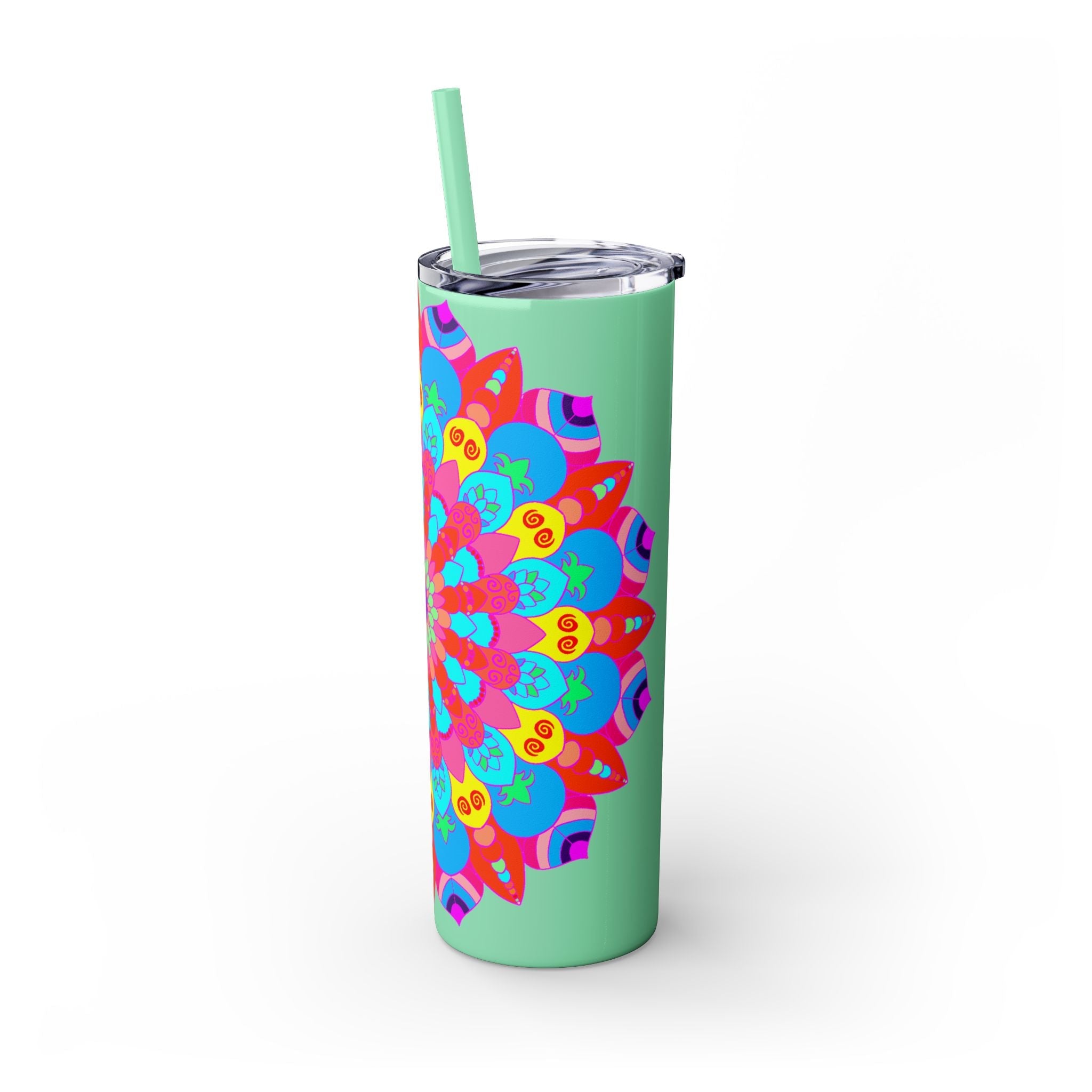 Colorful Mandala Skinny Tumbler - Hot & Cold Mug - Blululi