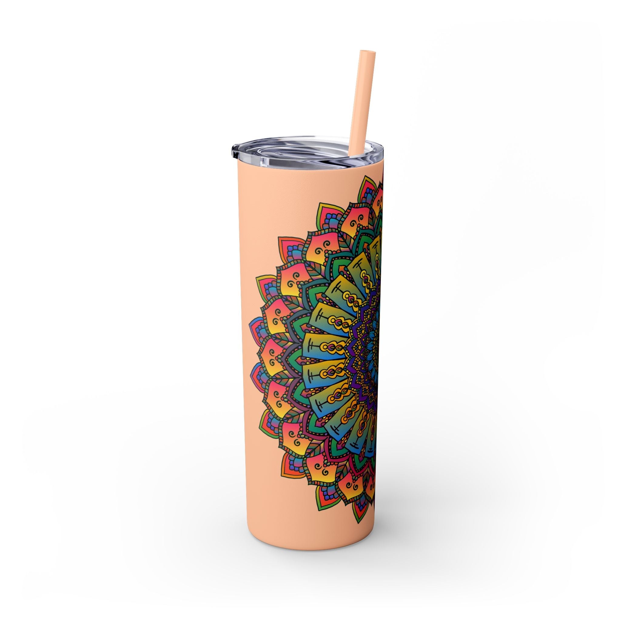 Colorful Mandala Skinny Tumbler - Hot & Cold Mug - Blululi