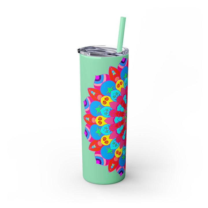 Colorful Mandala Skinny Tumbler - Hot & Cold Mug - Blululi