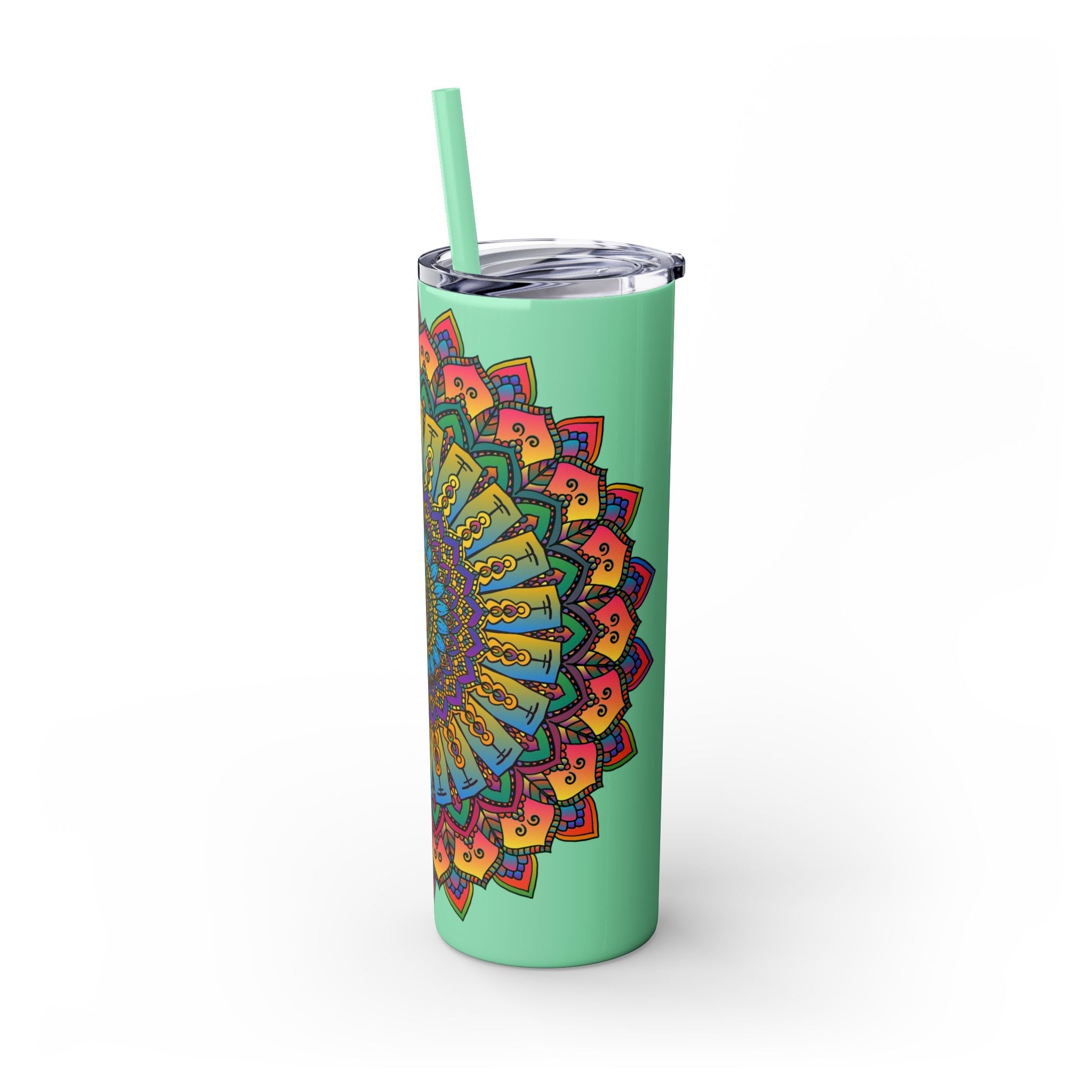 Colorful Mandala Skinny Tumbler - Hot & Cold Mug - Blululi