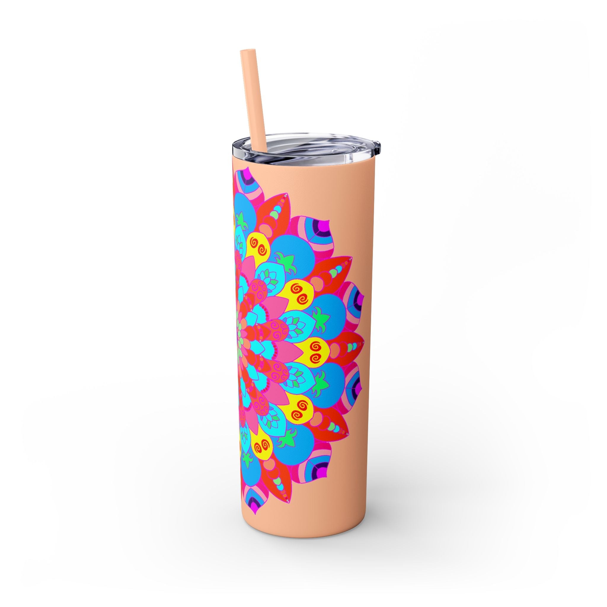 Colorful Mandala Skinny Tumbler - Hot & Cold Mug - Blululi