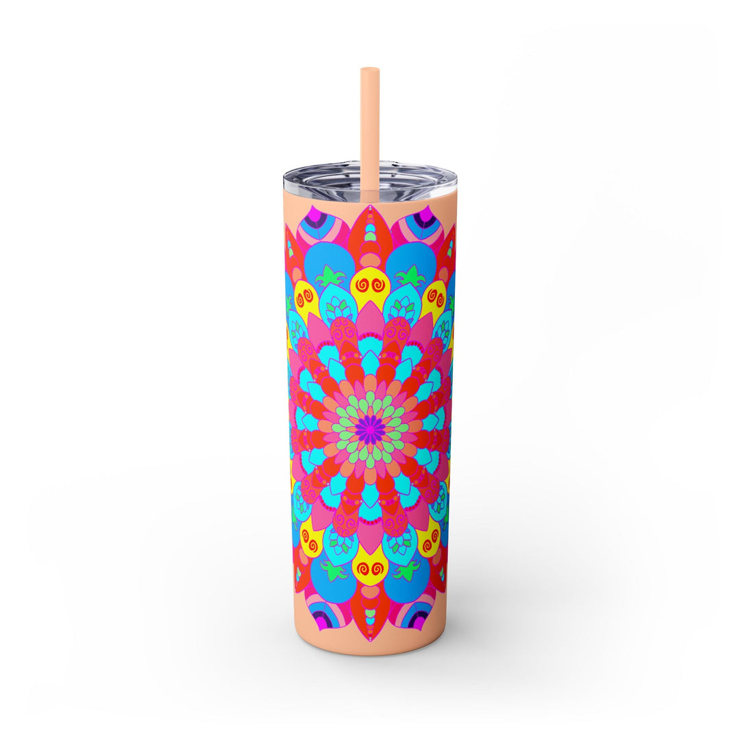 Colorful Mandala Skinny Tumbler - Hot & Cold Mug - Blululi