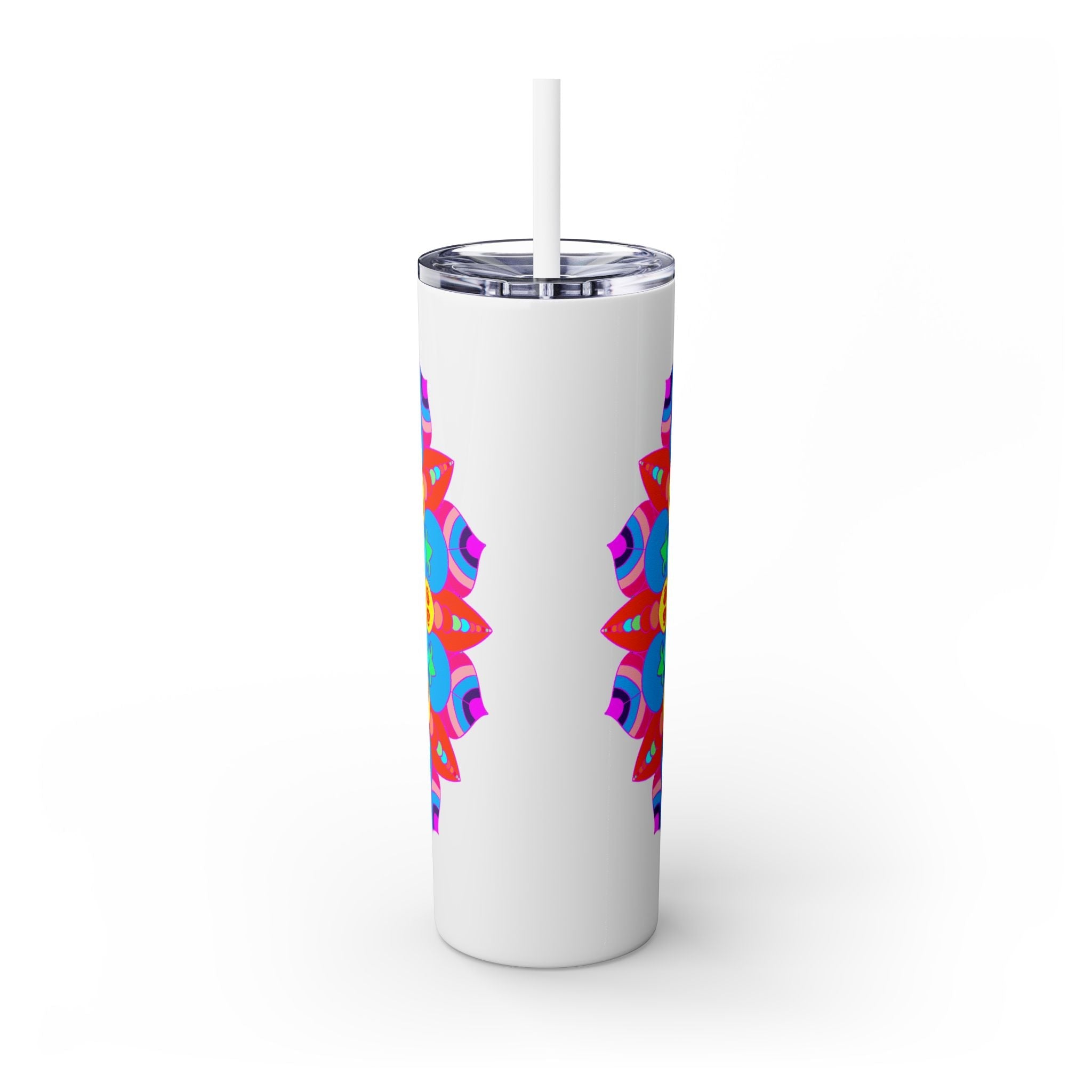 Colorful Mandala Skinny Tumbler - Hot & Cold Mug - Blululi