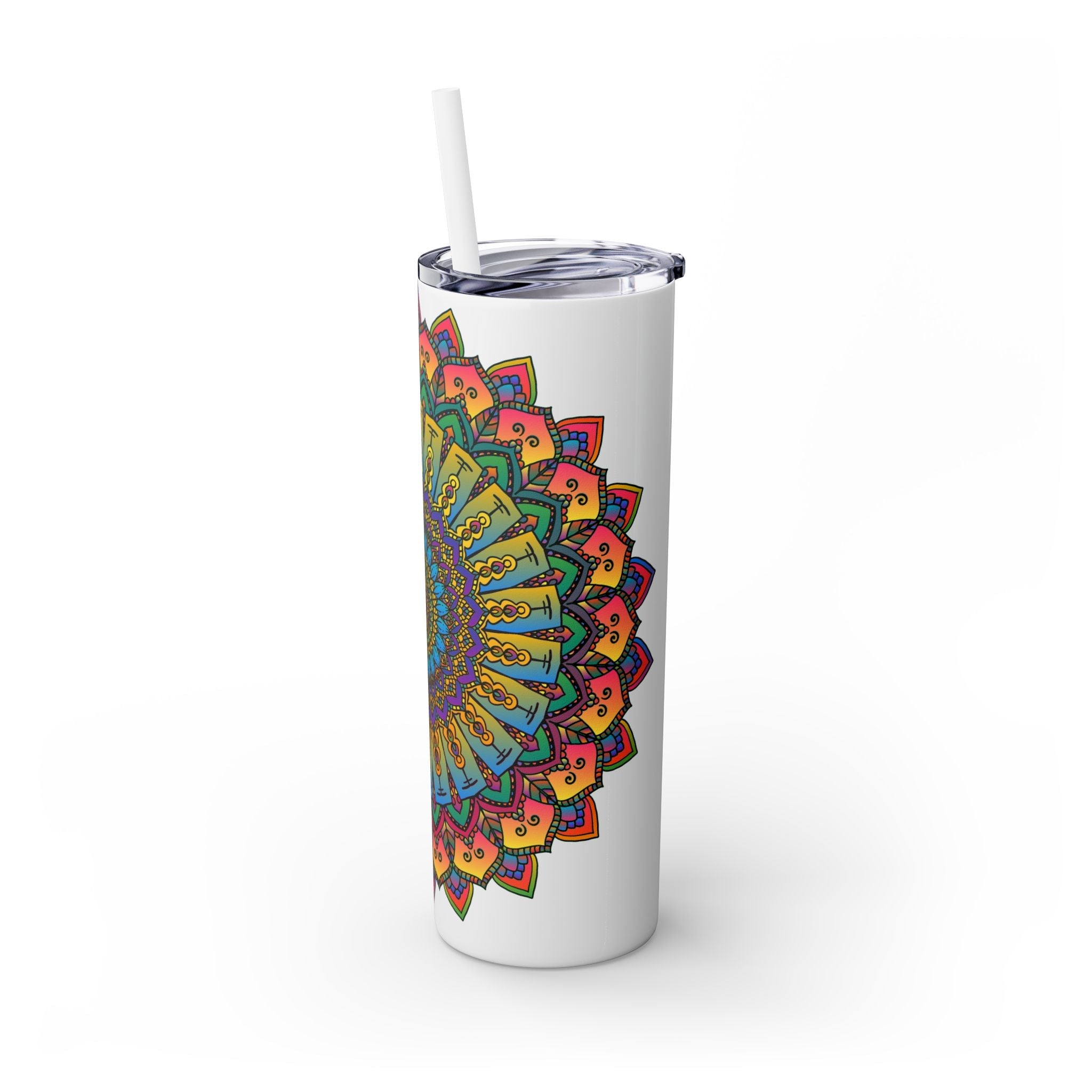 Colorful Mandala Skinny Tumbler - Hot & Cold Mug - Blululi