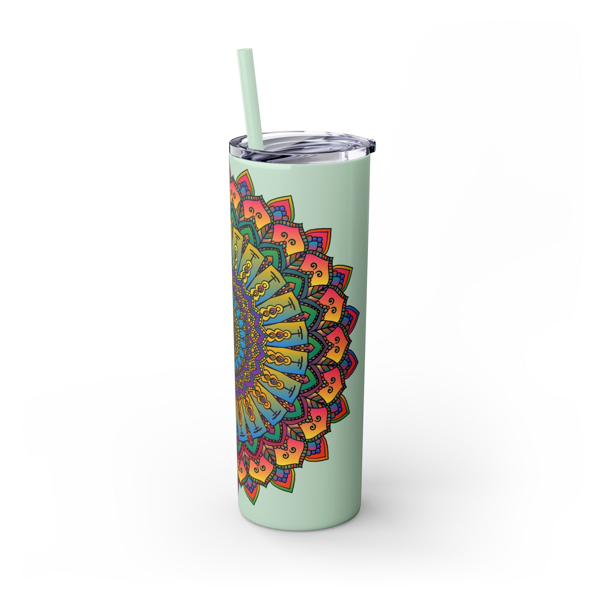 Colorful Mandala Skinny Tumbler - Hot & Cold Mug - Blululi