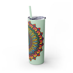 Colorful Mandala Skinny Tumbler - Hot & Cold Mug - Blululi