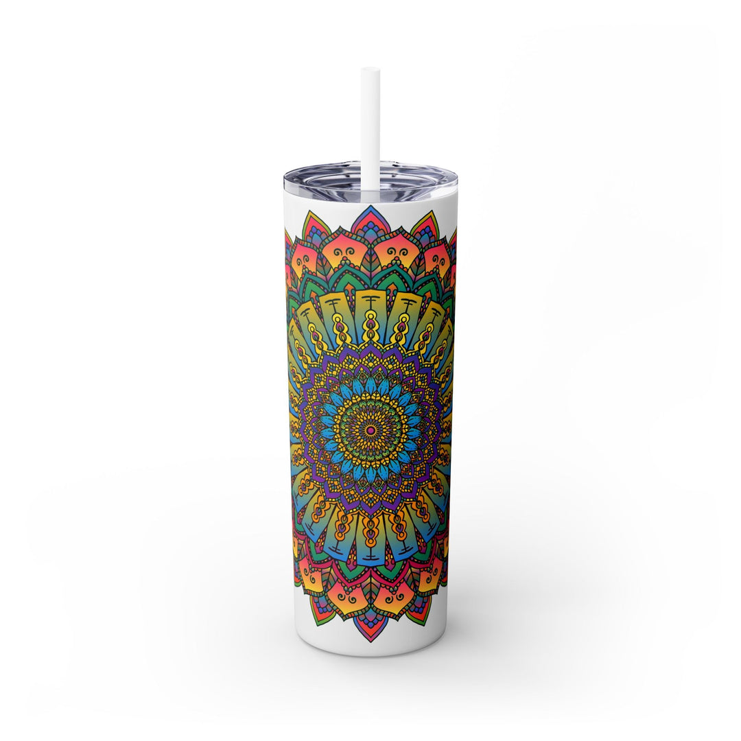 Colorful Mandala Skinny Tumbler - Hot & Cold Mug - Blululi