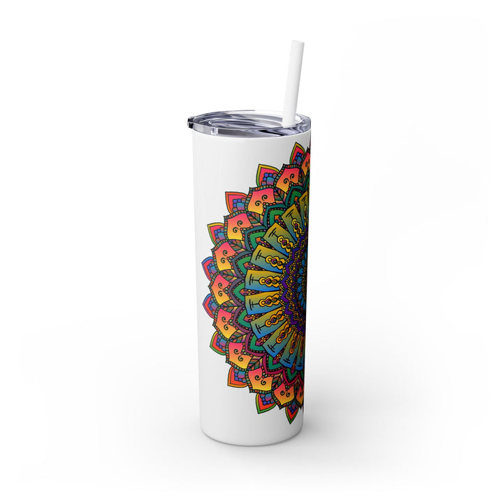 Colorful Mandala Skinny Tumbler - Hot & Cold Mug - Blululi