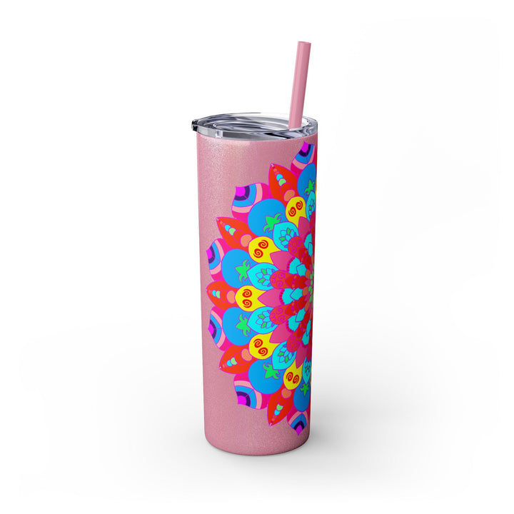 Colorful Mandala Skinny Tumbler - Hot & Cold Mug - Blululi