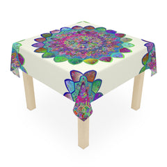 Colorful Mandala Tablecloth, Ivory Home Decor - Blululi