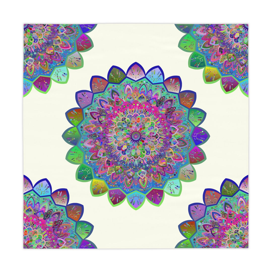Colorful Mandala Tablecloth, Ivory Home Decor - Blululi