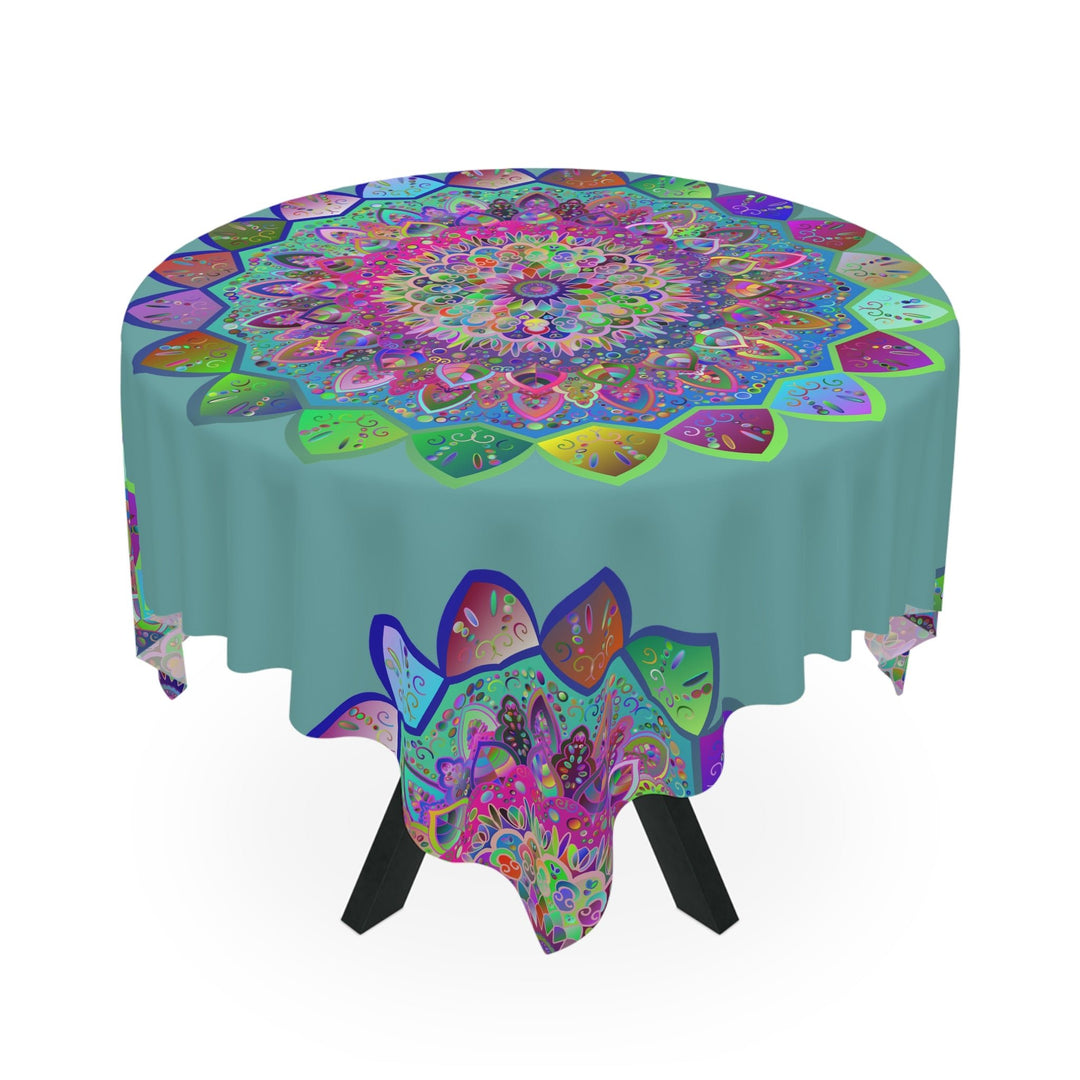 Colorful Mandala Tablecloth, sage green Home Decor - Blululi