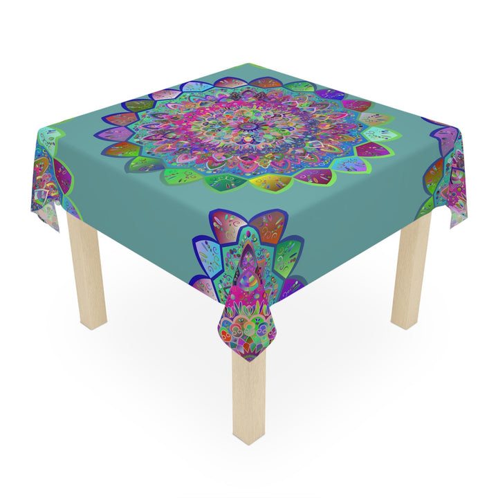 Colorful Mandala Tablecloth, sage green Home Decor - Blululi