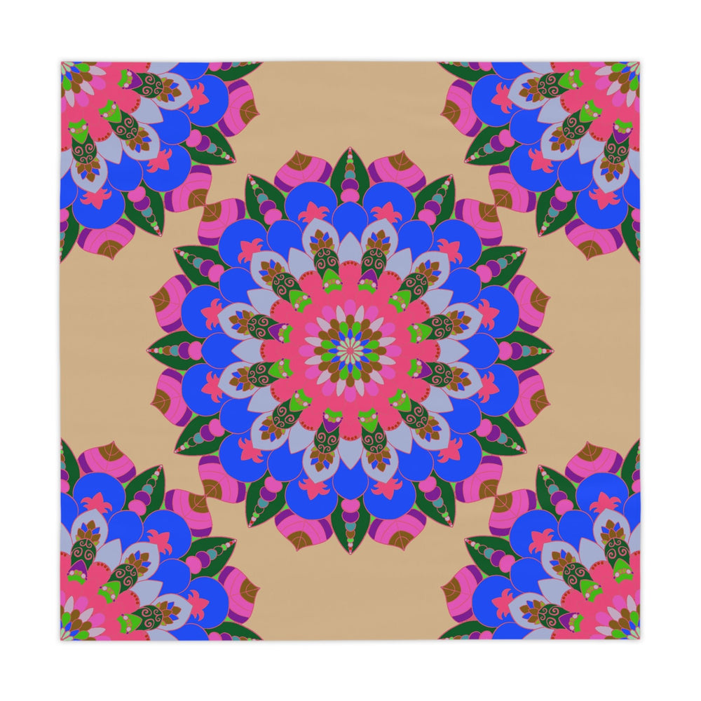 Colorful Mandala Tablecloth - Sand, Bohemian Decor Home Decor - Blululi