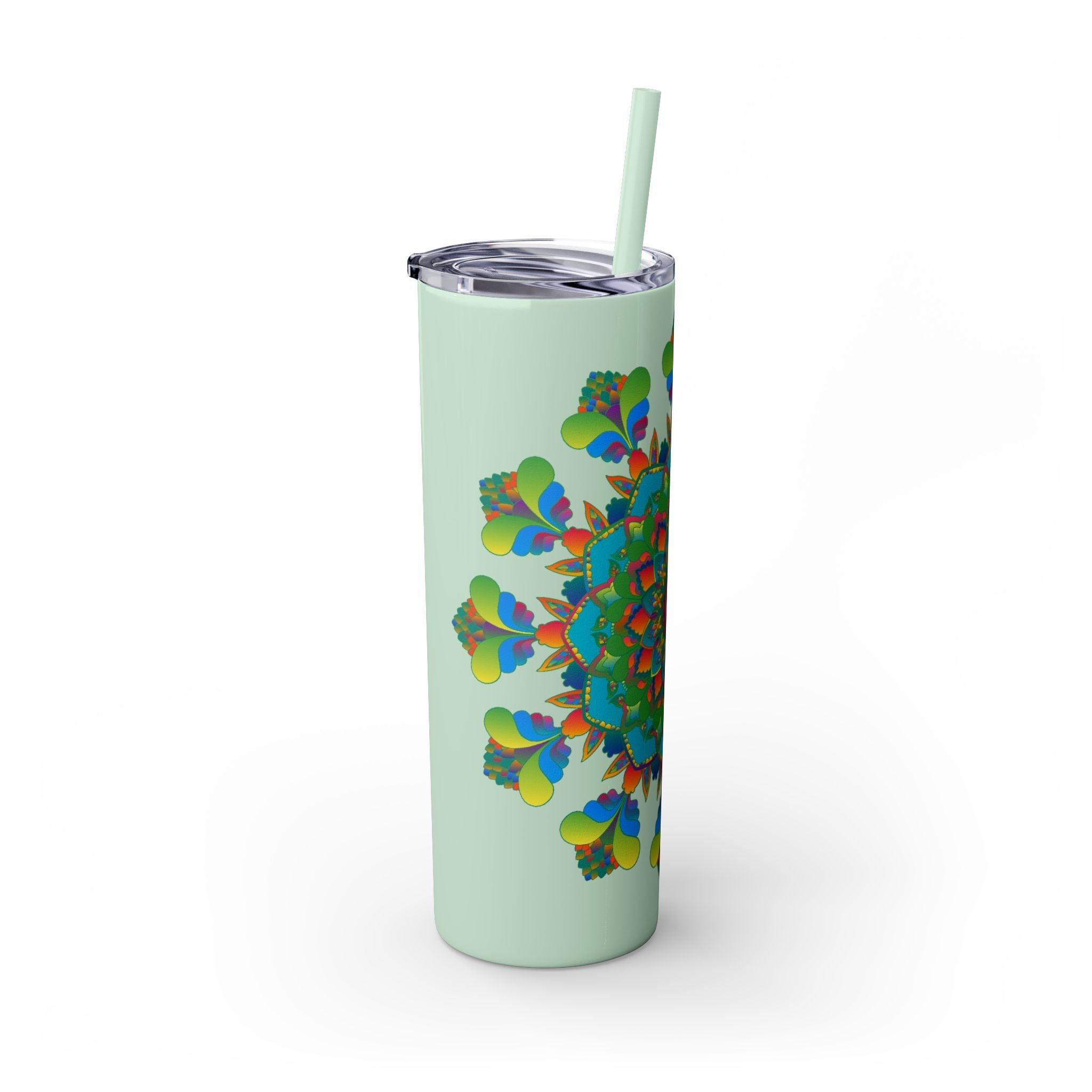 Colorful Mandala Tumbler - 20oz Skinny, Hot/Cold Mug - Blululi